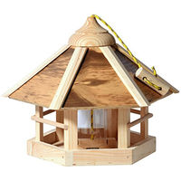 Produktbild von dobar Vogelfutterhaus Camouflage aus Holz mit Futtersilo 35 x 35 x 29 cm Natur-Geflammt