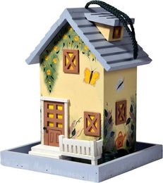 DOBAR Vogelfutterhaus Sommer aus Holz in Bunt/Gelb für Wildvögel – Bild 1 von 4