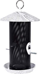 dobar Vogelfuttersäule Fold Futterstation aus Metall für Wildvögel Weiß/Schwarz Ø 19 x 31,5 cm – Bild 1 von 6