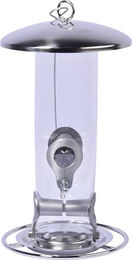 dobar Vogelfuttersäule Futterstation aus Acryl mit Edelstahlschlaufe Silber Ø 14 cm x 26 cm – Bild 1 von 6
