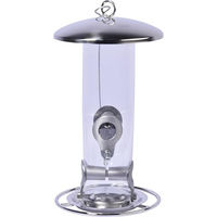 Produktbild von dobar Vogelfuttersäule Futterstation aus Acryl mit Edelstahlschlaufe Silber Ø 14 cm x 26 cm