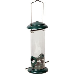 dobar Vogelfuttersäule Futterstation aus Metall und Kunststoff in Grün und Transparent mit Ø 9,5 x 23 cm - 1 Stk. – Bild 1 von 8