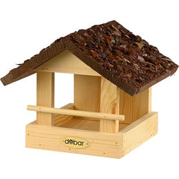 dobar Vogelhaus aus FSC-zertifiziertem Massivholz mit Rindendach in Braun 20 x 22,5 x 18 cm – Bild 1 von 13