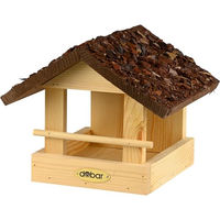 Produktbild von dobar Vogelhaus aus FSC-zertifiziertem Massivholz mit Rindendach in Braun 20 x 22,5 x 18 cm