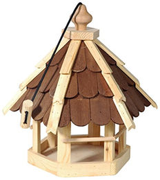 dobar Vogelhaus aus Kiefernholz mit braunen Holzschindeln und Aufhängungskordel – Bild 1 von 10