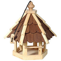 Produktbild von dobar Vogelhaus aus Kiefernholz mit braunen Holzschindeln und Aufhängungskordel