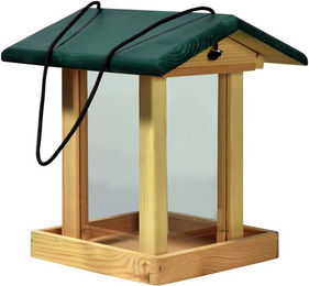 DOBAR Vogelhaus aus Kiefernholz und Kunststoff in Natur und Grün-Braun – Bild 1 von 5