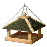 Produktbild von dobar Vogelhaus aus Massivholz mit grünem Bitumendach und Aufhängungskette