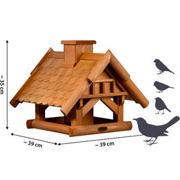 dobar Vogelhaus Blätterfall aus Holz für die Ständermontage Braun FSC-zertifiziert - 1,3 l – Bild 1 von 5