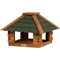 Produktbild von dobar Vogelhaus Blockhaus 4-eckig aus Holz mit Bitumendach