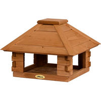 Produktbild von dobar Vogelhaus Blockhaus 4-eckig aus Holz mit Holzdach in Braun