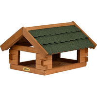 Produktbild von dobar Vogelhaus Blockhaus aus Holz mit Bitumendach in Grün