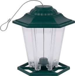 Produktbild von dobar Vogelhaus Futterautomat für Wildvögel hängend grün aus Kunststoff