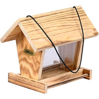 Produktbild von dobar Vogelhaus Llama hängend aus FSC-zertifiziertem Holz geflammt braun