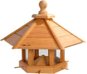 DOBAR Vogelhaus mit Anflug aus Holz in Braun – Bild 1 von 3