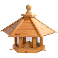 Produktbild von DOBAR Vogelhaus mit Anflug aus Holz in Braun