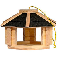 Produktbild von dobar Vogelhaus Zwart hängendes Vogelfutterhaus aus Massivholz mit Bitumendach in Schwarz