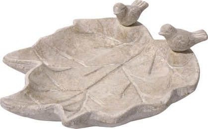 dobar Vogeltränke Blatt-Paradies aus Keramik Weiß 31 x 29,5 x 5,5 cm – Bild 1 von 10