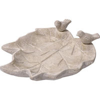 Produktbild von dobar Vogeltränke Blatt-Paradies aus Keramik Weiß 31 x 29,5 x 5,5 cm