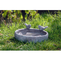Produktbild von DOBAR Vogeltränke und Bodenfutterstation aus Keramik Grau