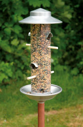 Dobar XXL Futtersäule mit Ständer und 4 Anflugplätzen für Wildvögel in Silber – Bild 1 von 8