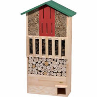 Produktbild von dobar XXL Insektenhotel Wand aus FSC Holz mit Igelhaus und Schmetterlingskasten Grün