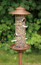 Dobar XXL Wildvogel-Futtersäule mit Ständer aus Holz und Kunststoff in Braun – Bild 1 von 5