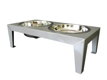 Doca Pet Erhöhter Napf Dog-Ear Diner Grau aus Edelstahl für kleine und mittlere Hunde – Bild 1 von 1