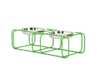 Doca Pet Wire & Dine Green Erhöhter Napf aus Edelstahl in Grün – Bild 1 von 1