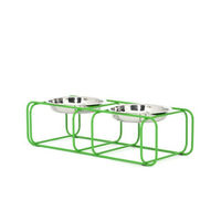 Produktbild von Doca Pet Wire & Dine Green Erhöhter Napf aus Edelstahl in Grün