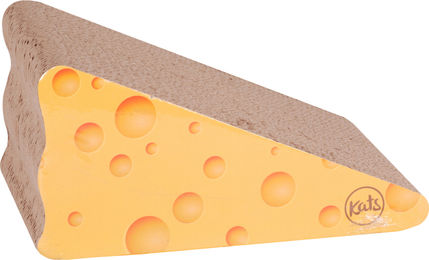 DOCHTMANN Kratzbaum für Katzen aus Pappe Motiv Cheese 100 % recycelbar – Bild 1 von 3