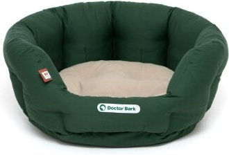 Doctor Bark Hundebett aus Fleece in Beige Grün Größe M – Bild 1 von 3