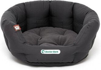 Doctor Bark Hundebett rund Grau Größe L mit orthopädischem Wendekissen und Toy-Bone aus Baumwolle – Bild 1 von 9