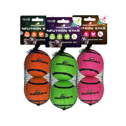 Dog Comets Hundespielzeug Neutron Star Tennisball mit Quietscher aus Naturkautschuk Rosa S 3er Pack – Bild 1 von 2