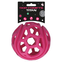 Produktbild von Dog Comets Hundespielzeug Titan Ball aus Naturkautschuk Rosa Größe M 11,5 cm