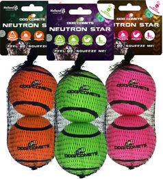 Dog Comets Neutron Star Hundespielzeug Tennisball mit Quietscher Orange Größe S 3er Pack – Bild 1 von 5