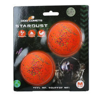 Produktbild von Dog Comets Stardust Hundespielzeug Ball aus Naturkautschuk Orange Größe M 2er Pack