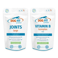 Produktbild von DOG FIT by PreThis Gelenke und Nerven Kombiset für große Hunde ab 25kg mit Vitamin B, Folsäure und Biotin 120 Kapseln