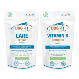 DOG FIT by PreThis Senior Hunde Aufbaukur mit Vitamin B Nahrungsergänzung Set für Nerven und Gelenke 120 Kapseln – Bild 1 von 1
