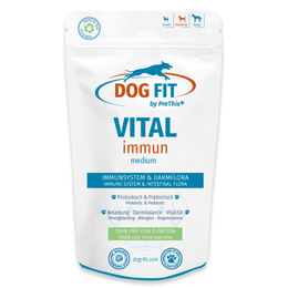 Produktbild von DOG FIT by PreThis VITAL immun Kapseln zur Unterstützung von Immunsystem und Magen-Darm-Trakt für Hunde mit Pro- und Präbiotika 60 Stück - 60 Stk.