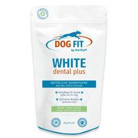 Produktbild von DOG FIT by PreThis WHITE dental plus Zahnpflege für Hunde Zahnpulver gegen Zahnstein und Plaque vegan 80g - 80 g