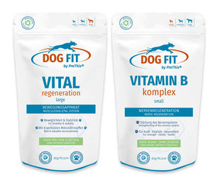 DOG FIT by PreThis Wirbelsäule und Nerven Set für große Hunde ab 25kg mit Vital Regeneration und Vitamin B sowie Biotin 120 Kapseln – Bild 1 von 1