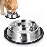 Produktbild von Dog Napf aus Edelstahl mit Antirutsch-Ring für Hunde und Katzen 750 ml