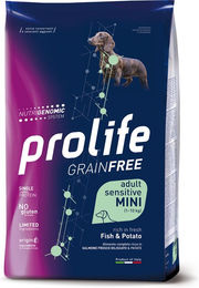 Produktbild von Dog Prolife Grainfree Sensitive Mini Hundetrockenfutter Fisch und Kartoffel 3 x 7 kg getreidefrei