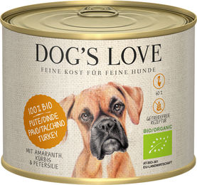 Dog's Love Bio Hunde Nassfutter Pute mit Amaranth, Kürbis und Petersilie Adult 6 x 200 g - 6 x 200 g – Bild 1 von 2