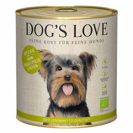 Dog's Love Bio Hundefutter Huhn mit Buchweizen Sellerie und Basilikum Stückchen in Sauce Adult 12x800g – Bild 1 von 2