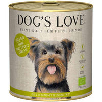 Produktbild von Dog's Love Bio Hundefutter Huhn mit Buchweizen Sellerie und Basilikum Stückchen in Sauce Adult 6 x 800g - 6 x 800 g