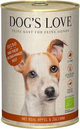 Dog's Love Bio Hundefutter Nassfutter Rind mit Reis, Apfel und Zucchini Adult 6 x 400g - 6 x 400 g – Bild 1 von 2