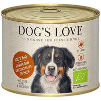 Produktbild von Dog's Love Bio Hundefutter Rind mit Reis Apfel und Zucchini 12x200g