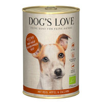 Produktbild von Dog's Love Bio Hundefutter Rind mit Reis Apfel und Zucchini Adult 12x400g